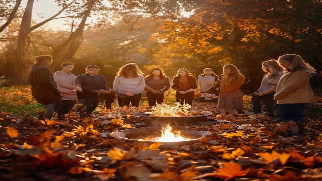 Composting ceremony at dusk