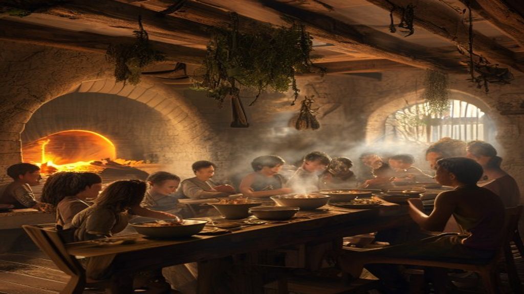 The hearth at meal time