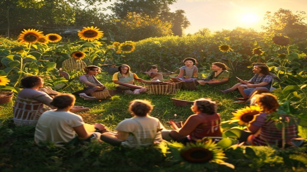 Offering circle in the garden