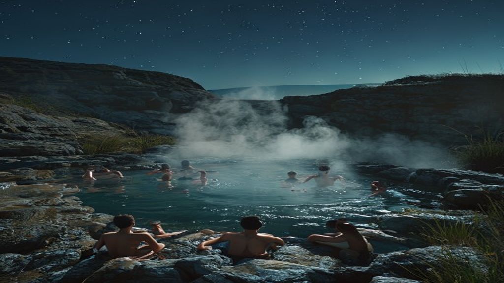 Shared silence in the hot spring