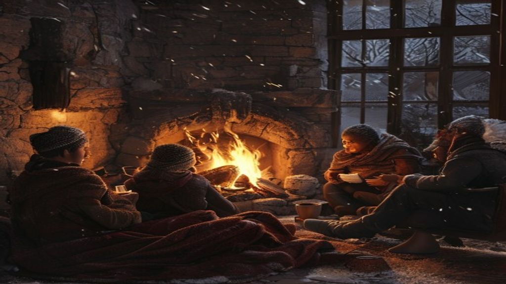 Winter fire circle