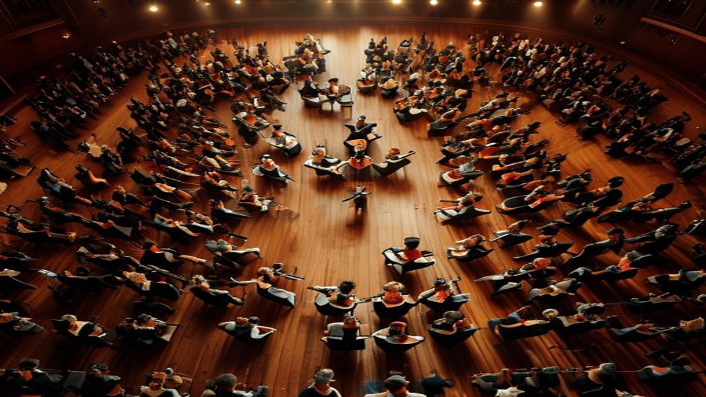 A symphony orchestra in full performance